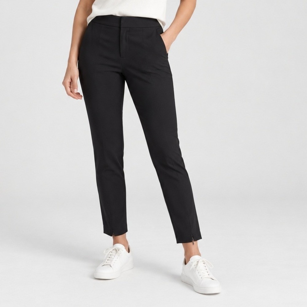 Athleta 8 Stellar Trouser Black Ankle Zip Slim Fit Commuter Pant 351310 Workwear